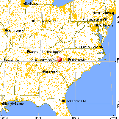 Tryon, NC (28782) map from a distance