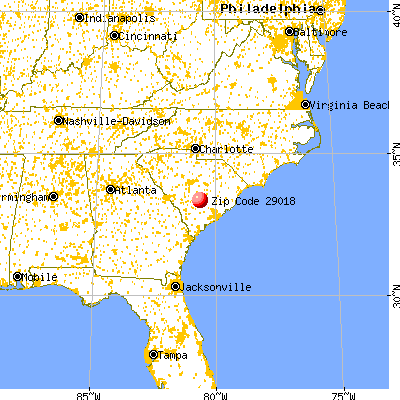 Bowman, SC (29018) map from a distance