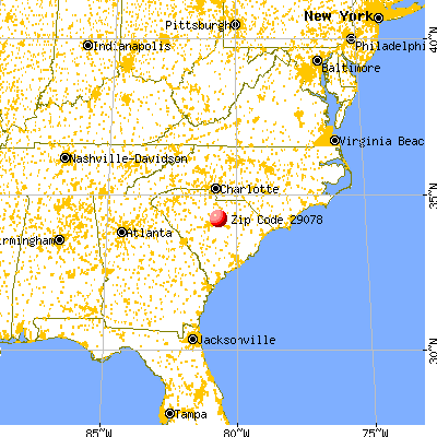 Lugoff, SC (29078) map from a distance