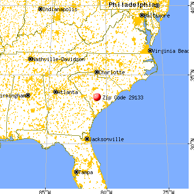 Rowesville, SC (29133) map from a distance