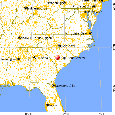 Swansea, SC (29160) map from a distance