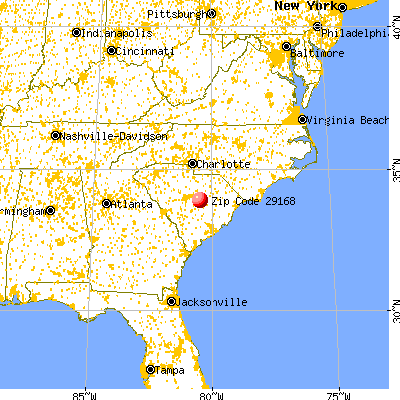 Wedgefield, SC (29168) map from a distance