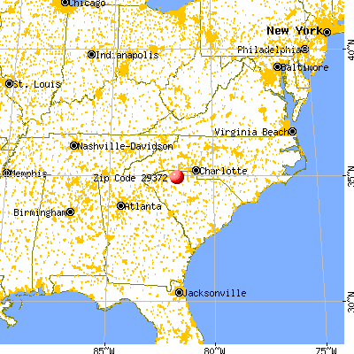 Pacolet, SC (29372) map from a distance