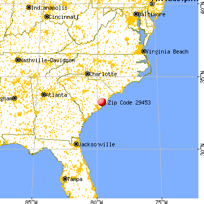 Jamestown, SC (29453) map from a distance
