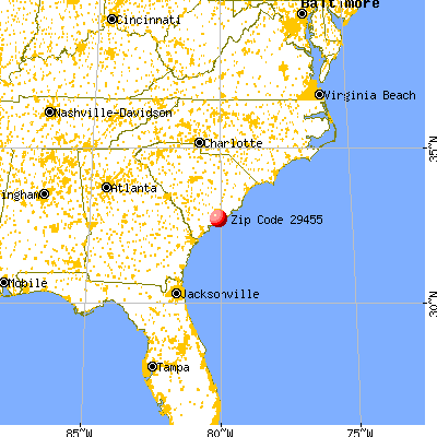 Charleston, SC (29455) map from a distance