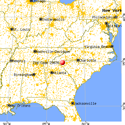 Salem, SC (29676) map from a distance