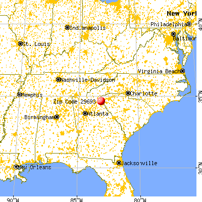 Westminster, SC (29693) map from a distance