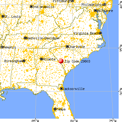Aiken, SC (29803) map from a distance