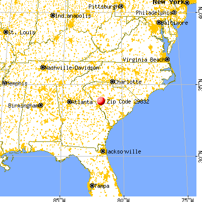 Johnston, SC (29832) map from a distance