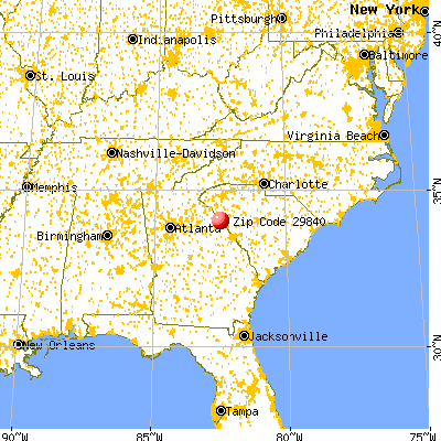 Mount Carmel, SC (29840) map from a distance