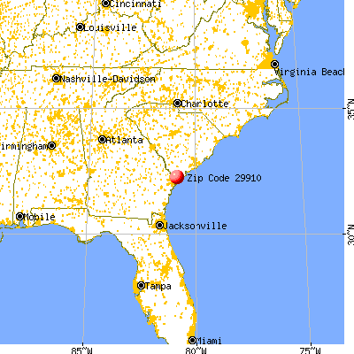 Bluffton, SC (29910) map from a distance