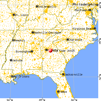 Social Circle, GA (30025) map from a distance