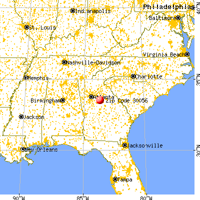 Newborn, GA (30056) map from a distance