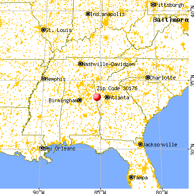 Tallapoosa, GA (30176) map from a distance