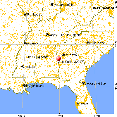 Franklin, GA (30217) map from a distance