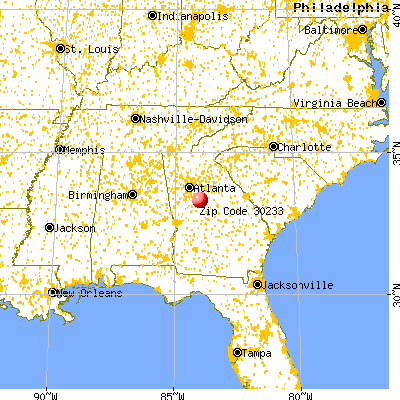 Jackson, GA (30233) map from a distance