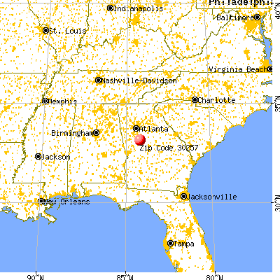 Milner, GA (30257) map from a distance