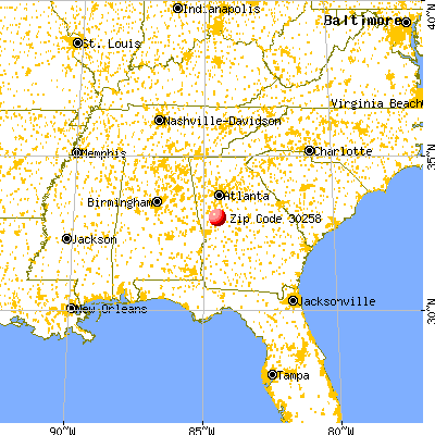 Molena, GA (30258) map from a distance