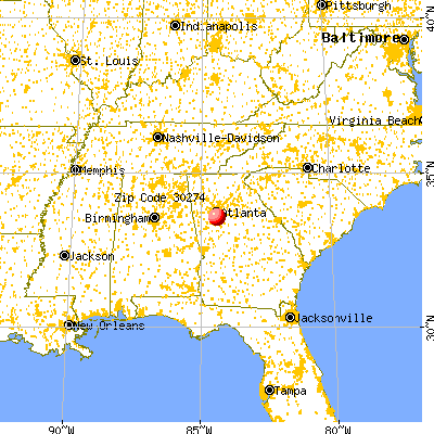 Riverdale, GA (30274) map from a distance