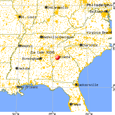 Conley, GA (30288) map from a distance