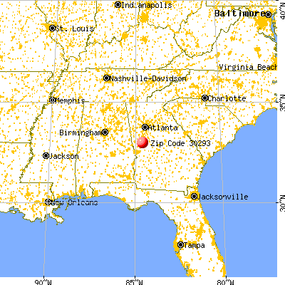 Woodbury, GA (30293) map from a distance