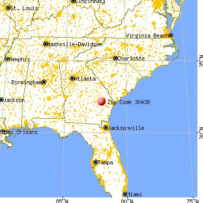 Manassas, GA (30438) map from a distance