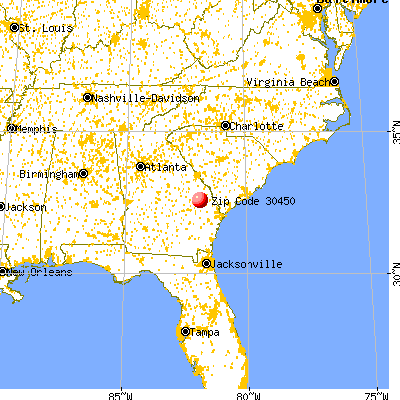 Portal, GA (30450) map from a distance