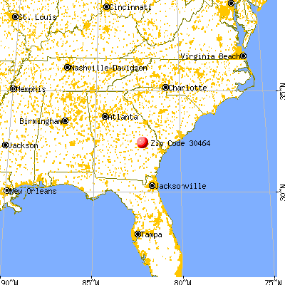 Stillmore, GA (30464) map from a distance