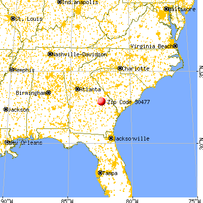 Wadley, GA (30477) map from a distance