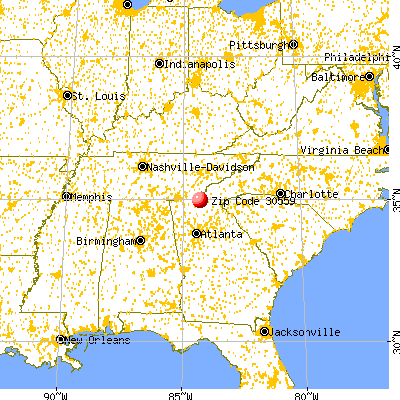 McCaysville, GA (30559) map from a distance