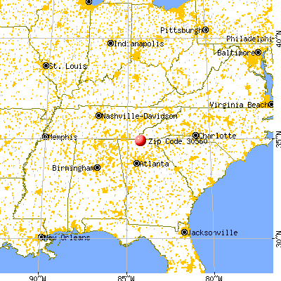 Morganton, GA (30560) map from a distance