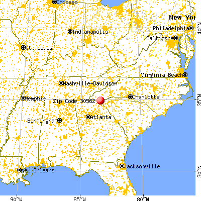 Mountain City, GA (30562) map from a distance