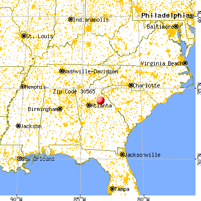 Nicholson, GA (30565) map from a distance