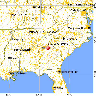 Good Hope, GA (30641) map from a distance