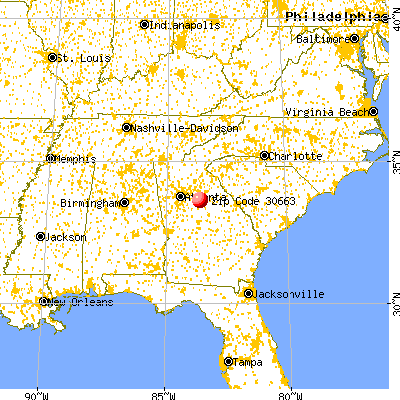 Rutledge, GA (30663) map from a distance