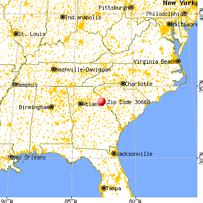 Tignall, GA (30668) map from a distance