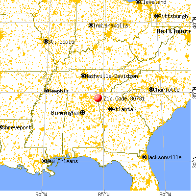 Menlo, GA (30731) map from a distance