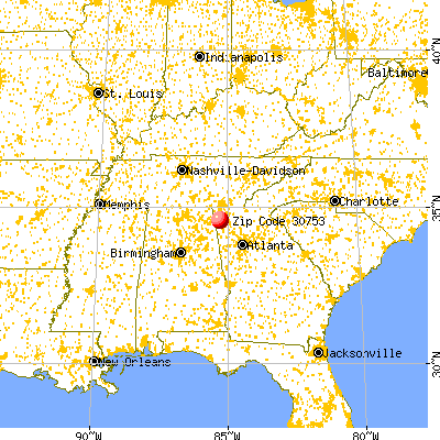 Trion, GA (30753) map from a distance