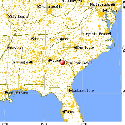 Camak, GA (30807) map from a distance