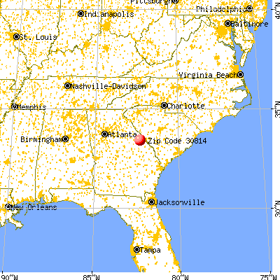 Harlem, GA (30814) map from a distance