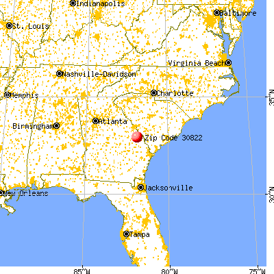 Perkins, GA (30822) map from a distance
