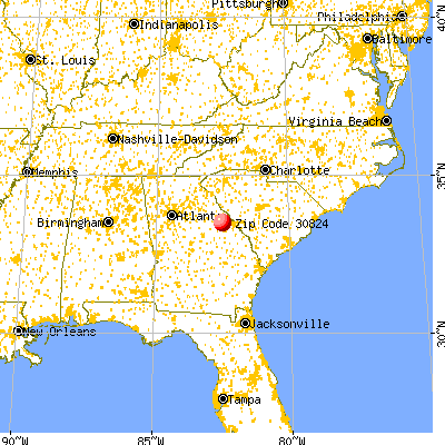 Thomson, GA (30824) map from a distance