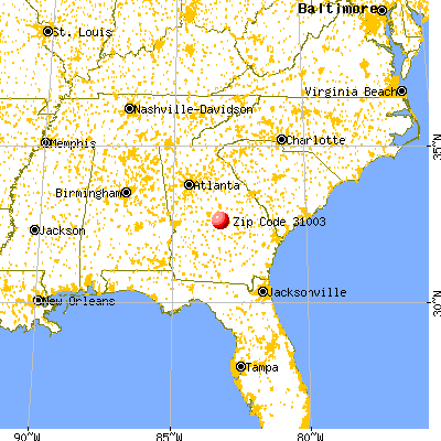 Allentown, GA (31003) map from a distance