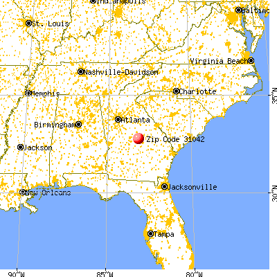 Irwinton, GA (31042) map from a distance