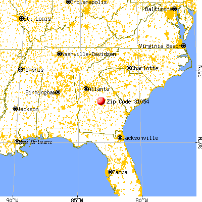 McIntyre, GA (31054) map from a distance