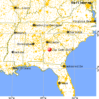Roberta, GA (31078) map from a distance