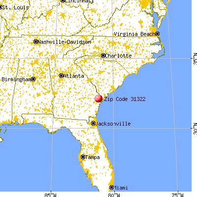 Pooler, GA (31322) map from a distance