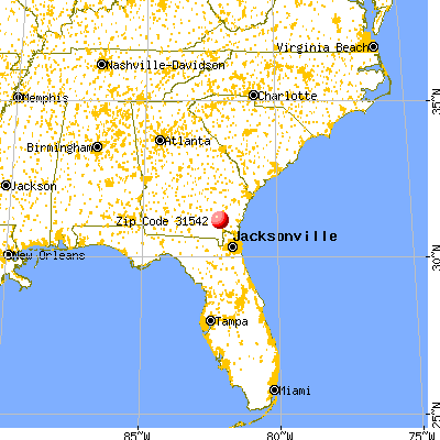 Hoboken, GA (31542) map from a distance