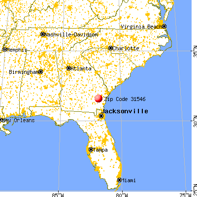 Jesup, GA (31546) map from a distance