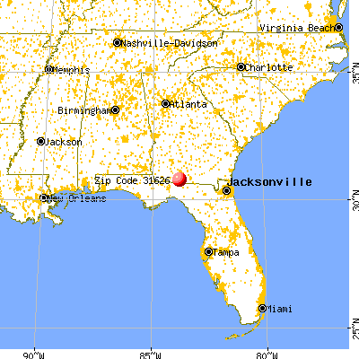 Boston, GA (31626) map from a distance